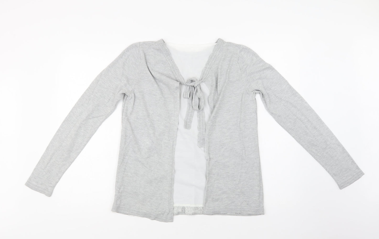 Dorothy Perkins Womens Grey Crew Neck  Acrylic Pullover Jumper Size 8