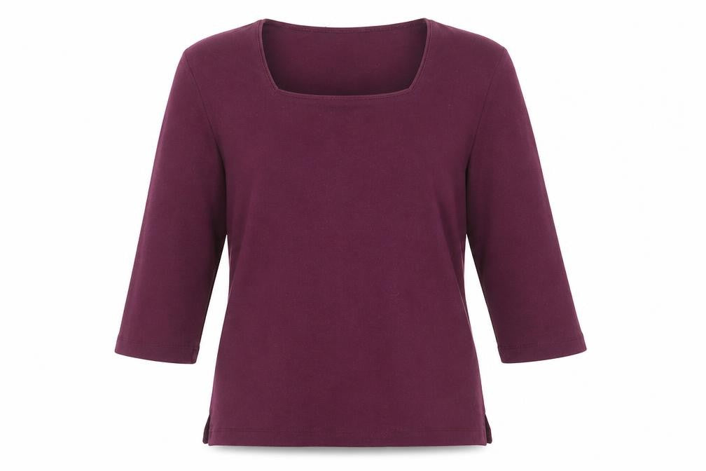 TIGI Womens Purple  Polyester Basic Blouse Size 12 Square Neck