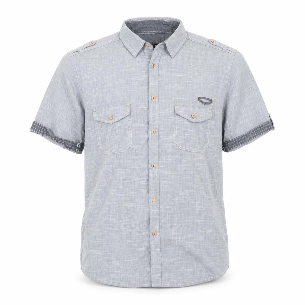 Peacocks Mens Blue  Polyester  Button-Up Size L Collared Button
