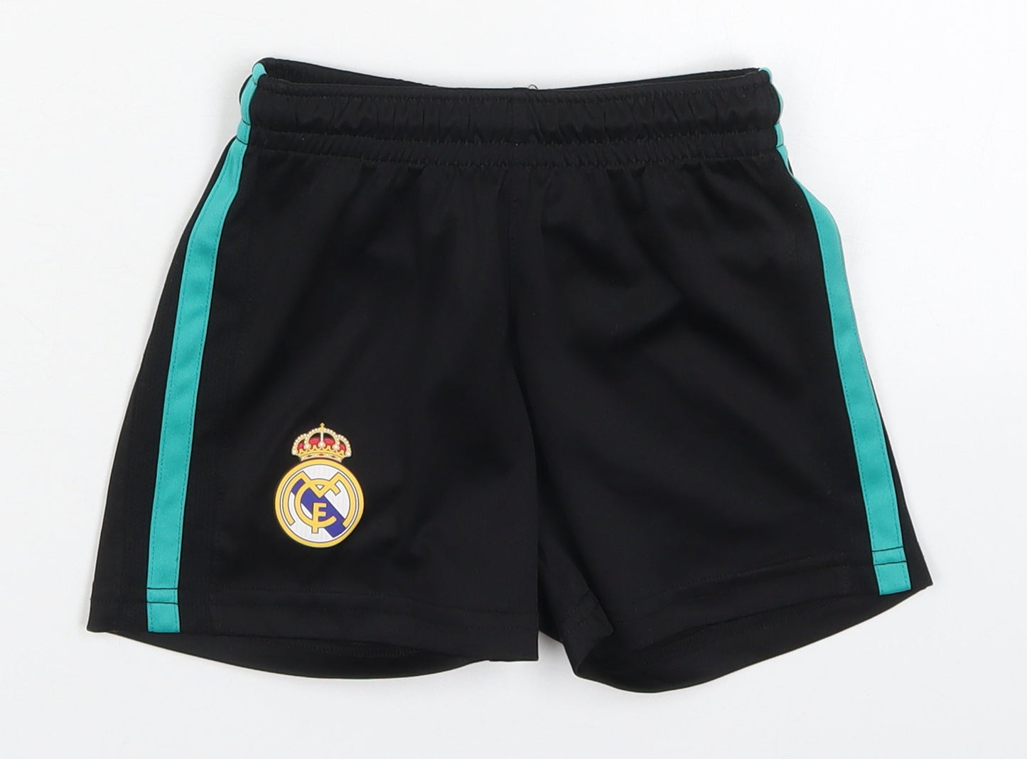 Preworn Boys Black  Polyester Sweat Shorts Size 4 Years  Regular  - Real Madrid