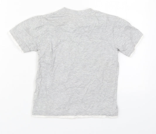 George Boys Grey  Cotton Basic T-Shirt Size 3-4 Years Crew Neck Pullover - Let's Get Noisy