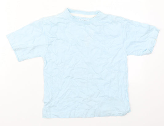 Rebel Boys Blue  Cotton Basic T-Shirt Size 4-5 Years Crew Neck Pullover