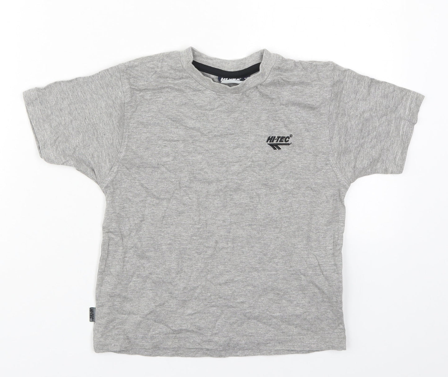 Hi Tec Boys Grey  Cotton Basic T-Shirt Size 5-6 Years Crew Neck Pullover