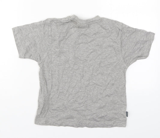 Hi Tec Boys Grey  Cotton Basic T-Shirt Size 5-6 Years Crew Neck Pullover