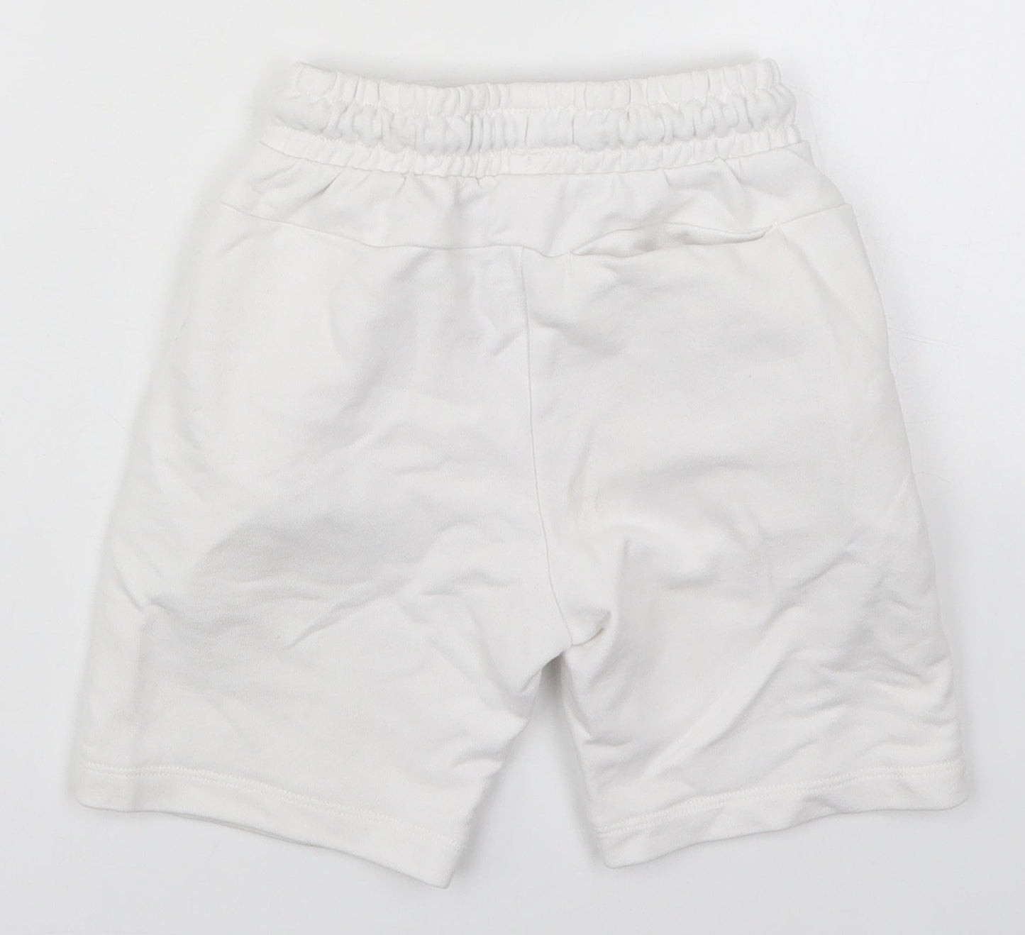 NEXT Boys White  Cotton Sweat Shorts Size 6 Years  Regular Drawstring