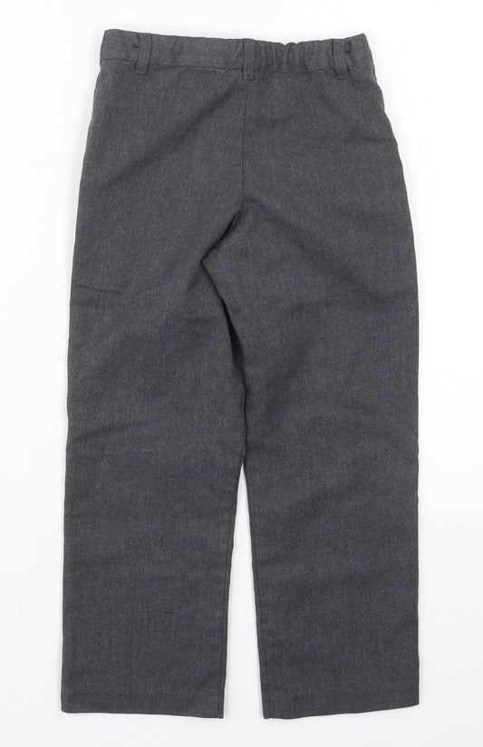 George Boys Grey  Polyester Dress Pants Trousers Size 5-6 Years  Regular Hook & Eye