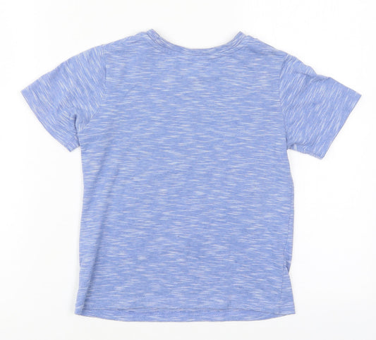 George Boys Blue  Polyester Basic T-Shirt Size 4-5 Years Crew Neck Pullover - Empire State