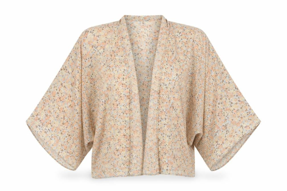 915 Generation Girls Pink Floral Polyester Kimono Blouse Size S Round Neck