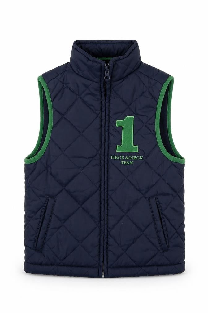 Neck & Neck Boys Blue   Gilet Coat Size S  Zip