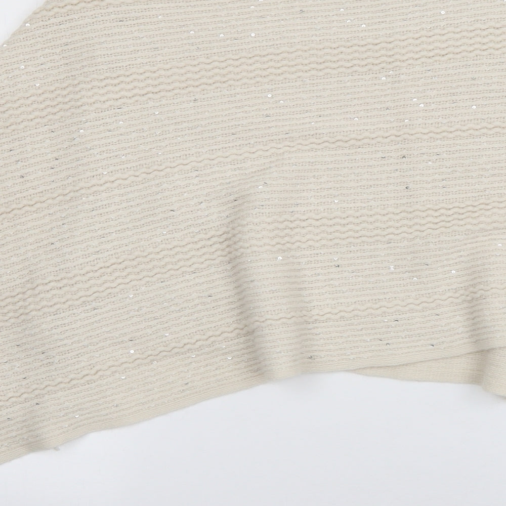 Matalan Womens Ivory Boat Neck  Acrylic Pullover Jumper One Size