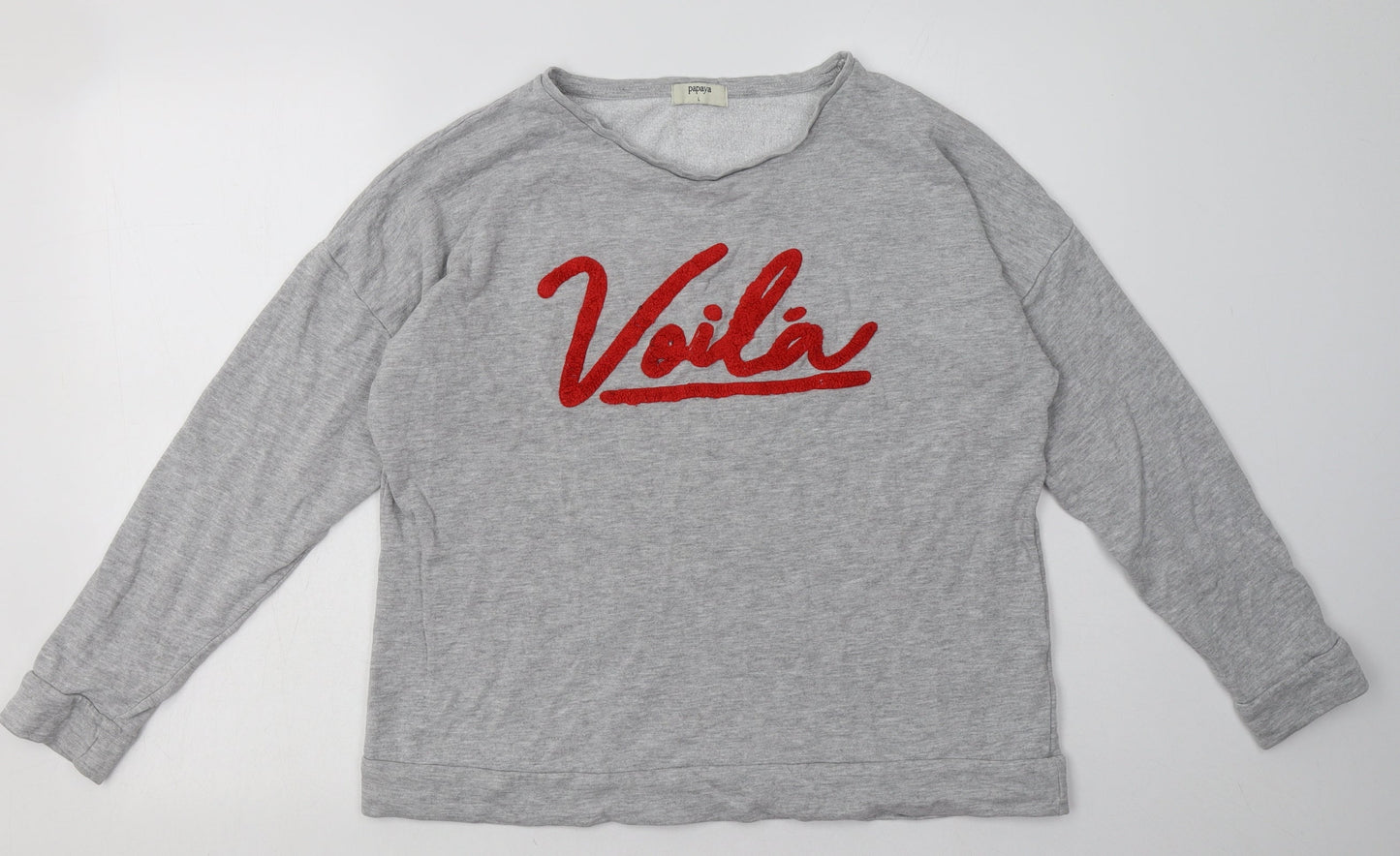 Matalan Womens Grey  Cotton Pullover Sweatshirt Size L  Pullover - voila