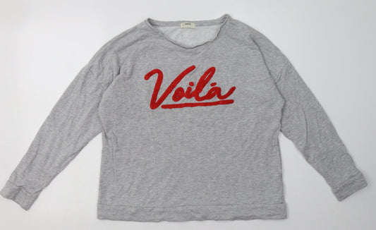 Matalan Womens Grey  Cotton Pullover Sweatshirt Size L  Pullover - voila