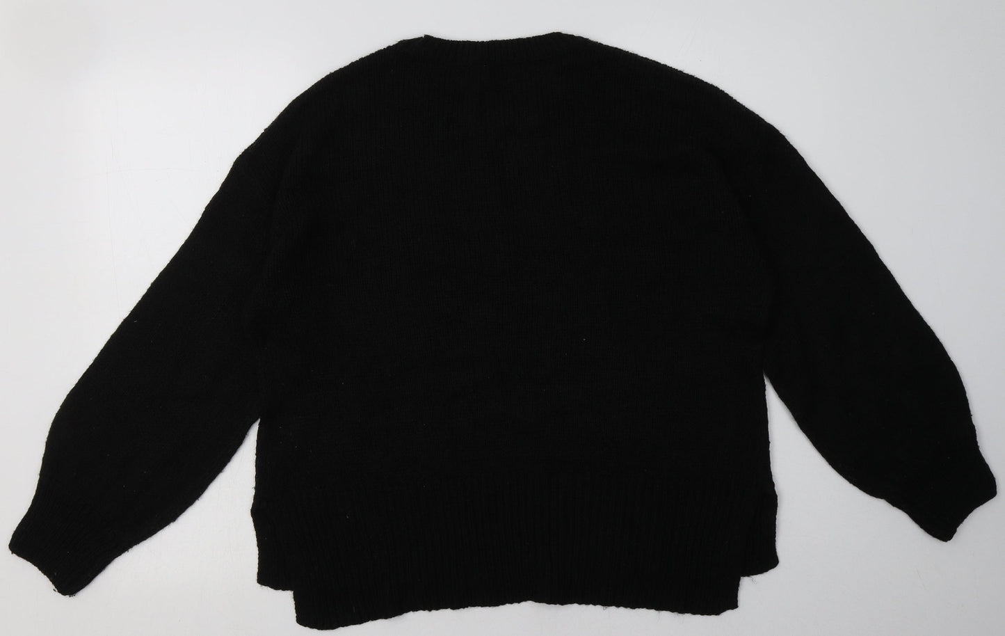 New Look Womens Black  Acrylic Pullover Sweatshirt Size L  Pullover