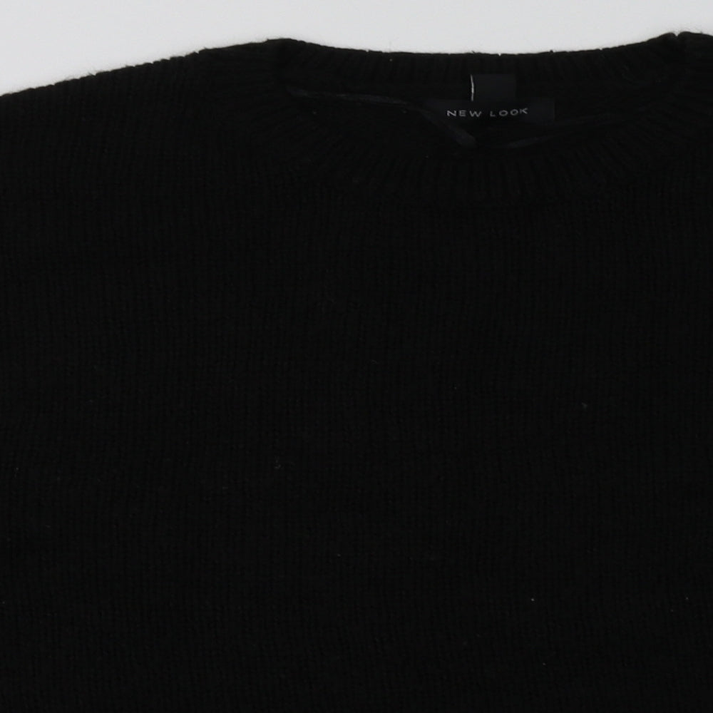 New Look Womens Black  Acrylic Pullover Sweatshirt Size L  Pullover