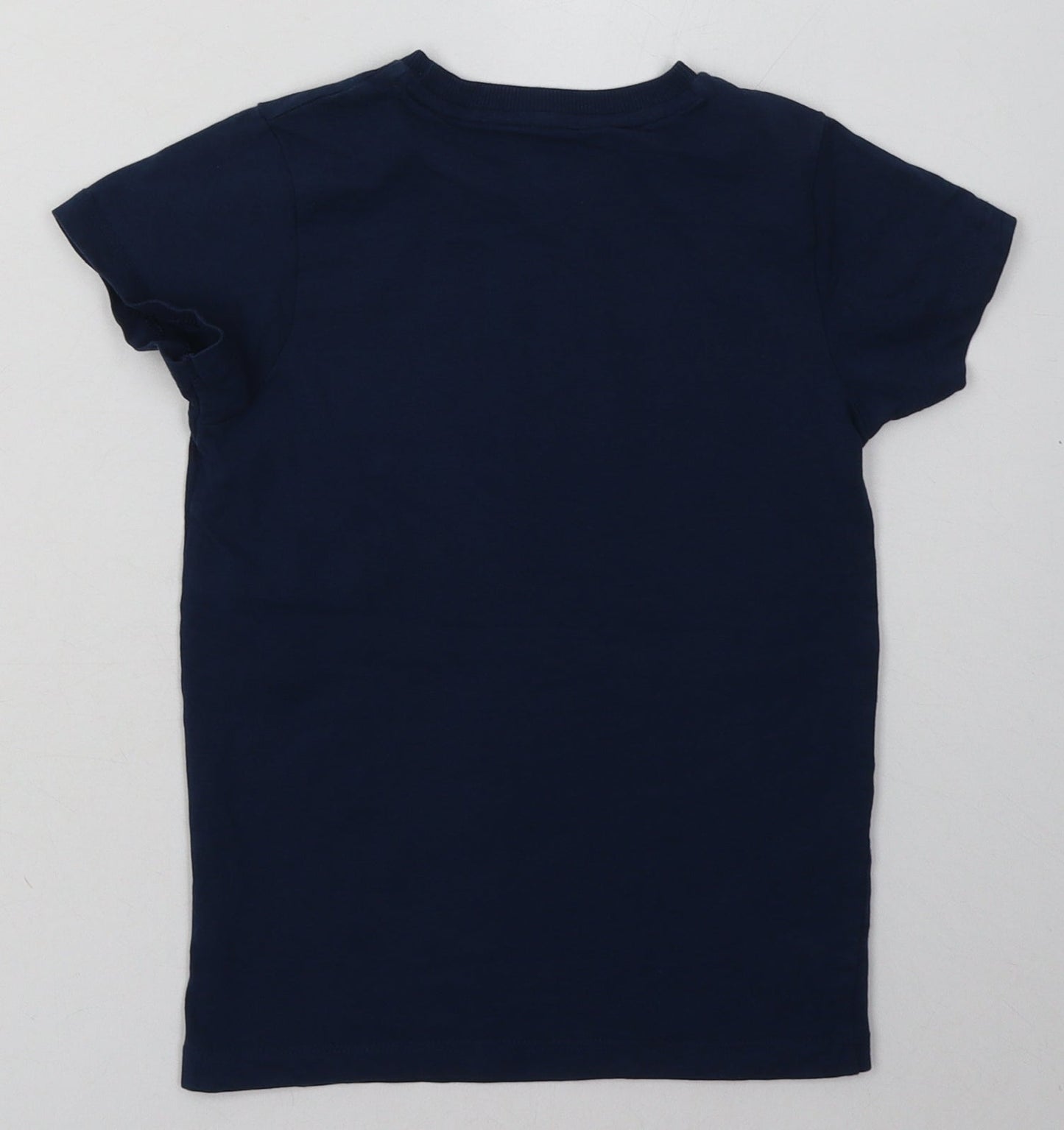 Matalan Boys Blue  Cotton Basic T-Shirt Size 6 Years Crew Neck Pullover