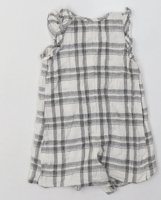 NEXT Girls Grey Check Viscose Catsuit One-Piece Size 12-18 Months  Buckle