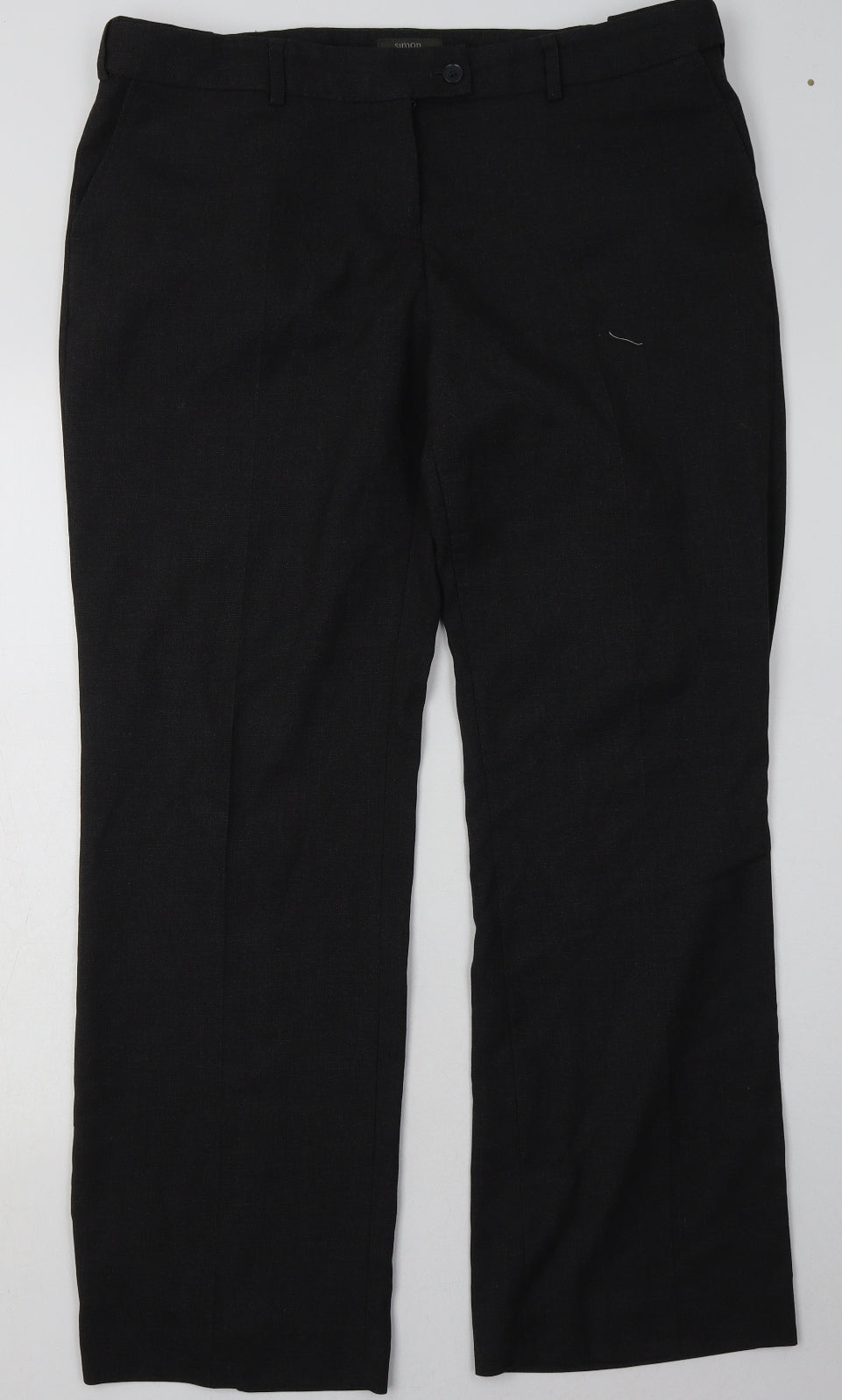 Simon Jersey Womens Grey  Polyester Trousers  Size 16 L32 in Regular Button