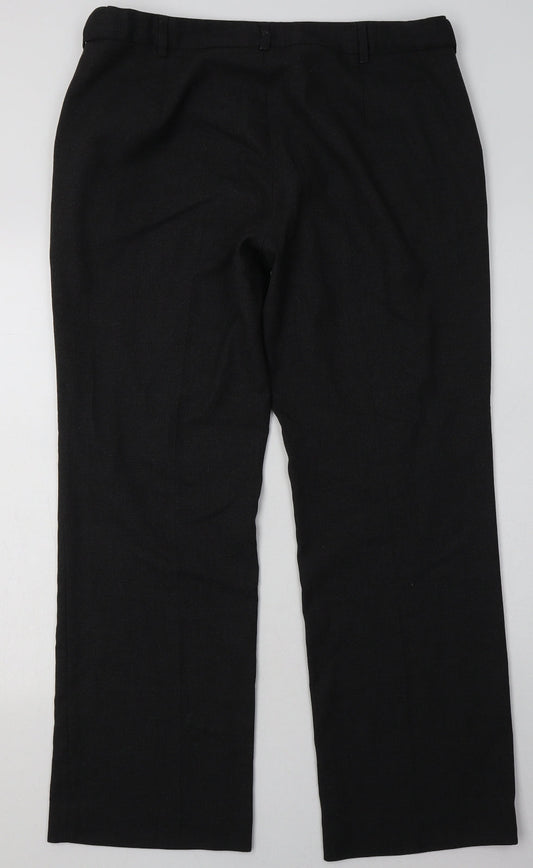 Simon Jersey Womens Grey  Polyester Trousers  Size 16 L32 in Regular Button