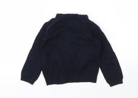 Primark Girls Blue Round Neck  Cotton Cardigan Jumper Size 2 Years  Button