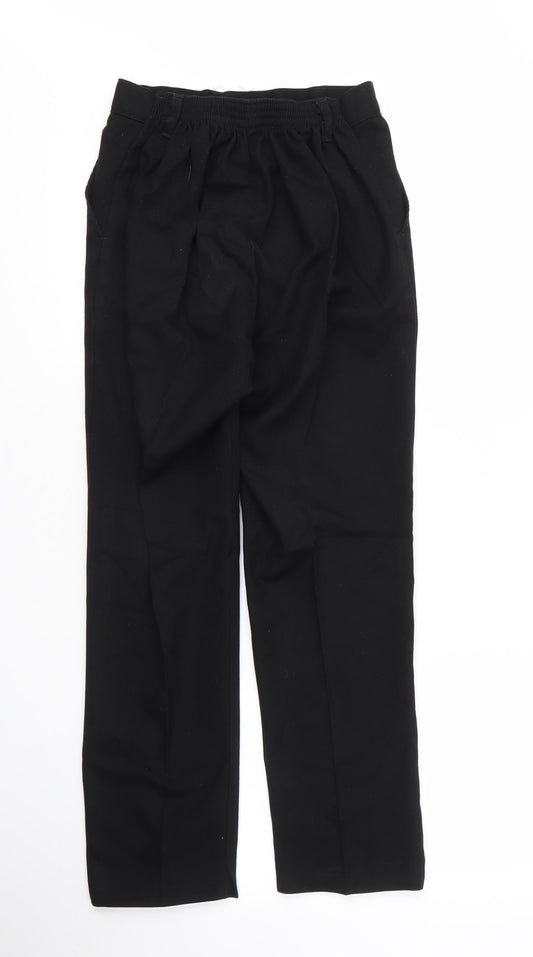 Preworn Boys Black  Viscose Capri Trousers Size 12 Years L24 in Regular Zip