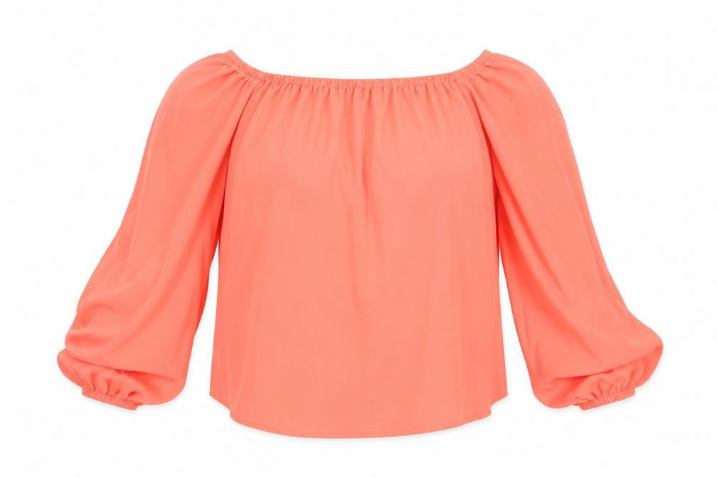 Peacocks Womens Orange  Polyester Basic Blouse Size 8 Off the Shoulder