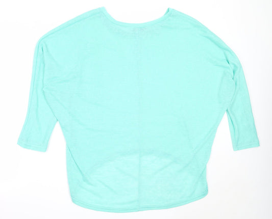 Zanzea Womens Green Round Neck  Acrylic Pullover Jumper Size M