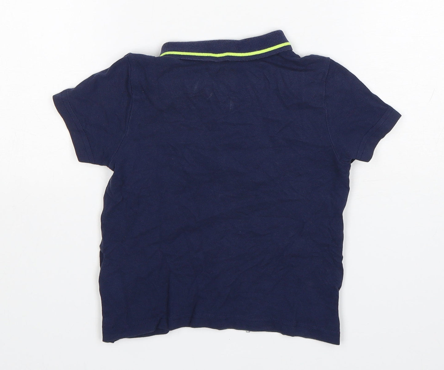 F&F Boys Blue  Cotton Basic Polo Size 2-3 Years Collared