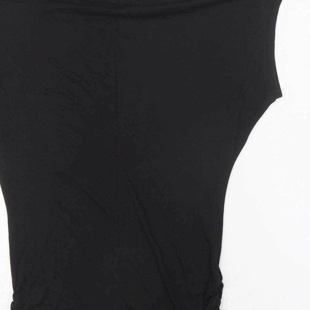 VERO MODA Womens Black Geometric  Basic Blouse Size XS Crew Neck