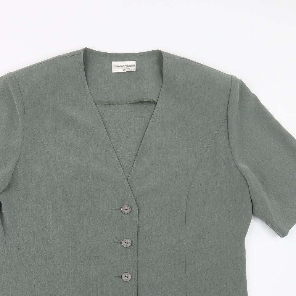 Sommermann Womens Green   Jacket Blazer Size 14  Button