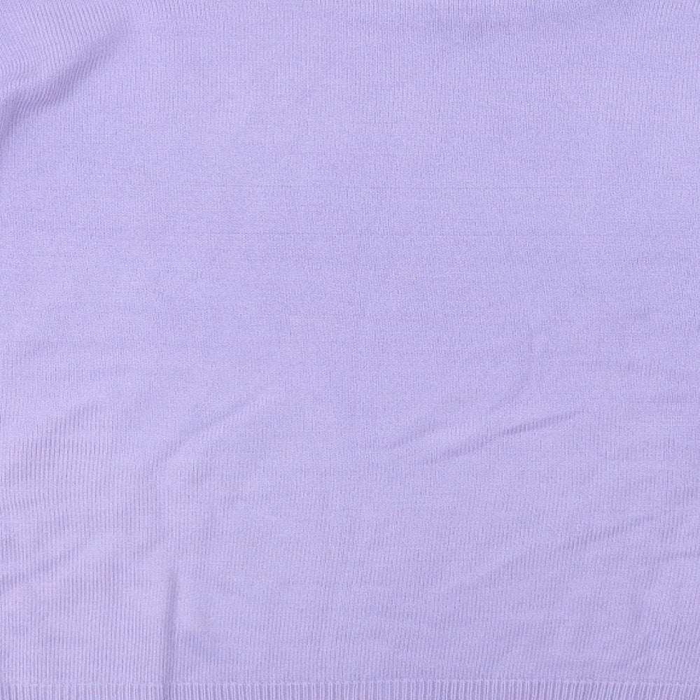 Isabelle Womens Purple Mock Neck  Acrylic Pullover Jumper Size M