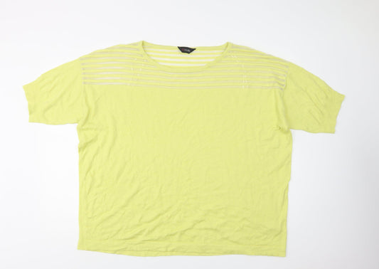 Love Yours Womens Yellow Crew Neck  Viscose Pullover Jumper Size 26