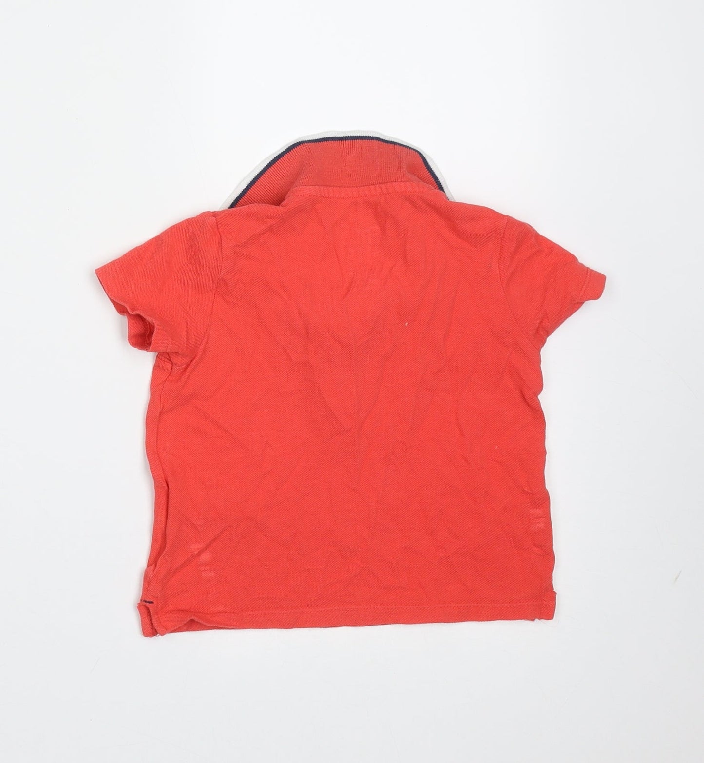 fred & Flo Baby Orange  Cotton Basic Polo Size 12-18 Months Collared