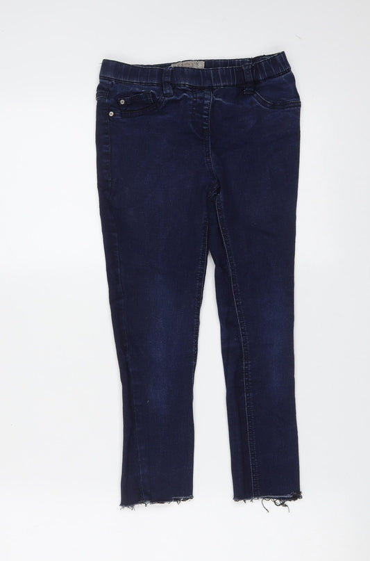 NEXT Girls Blue  Cotton Jegging Jeans Size 9 Months  Regular  - distressed