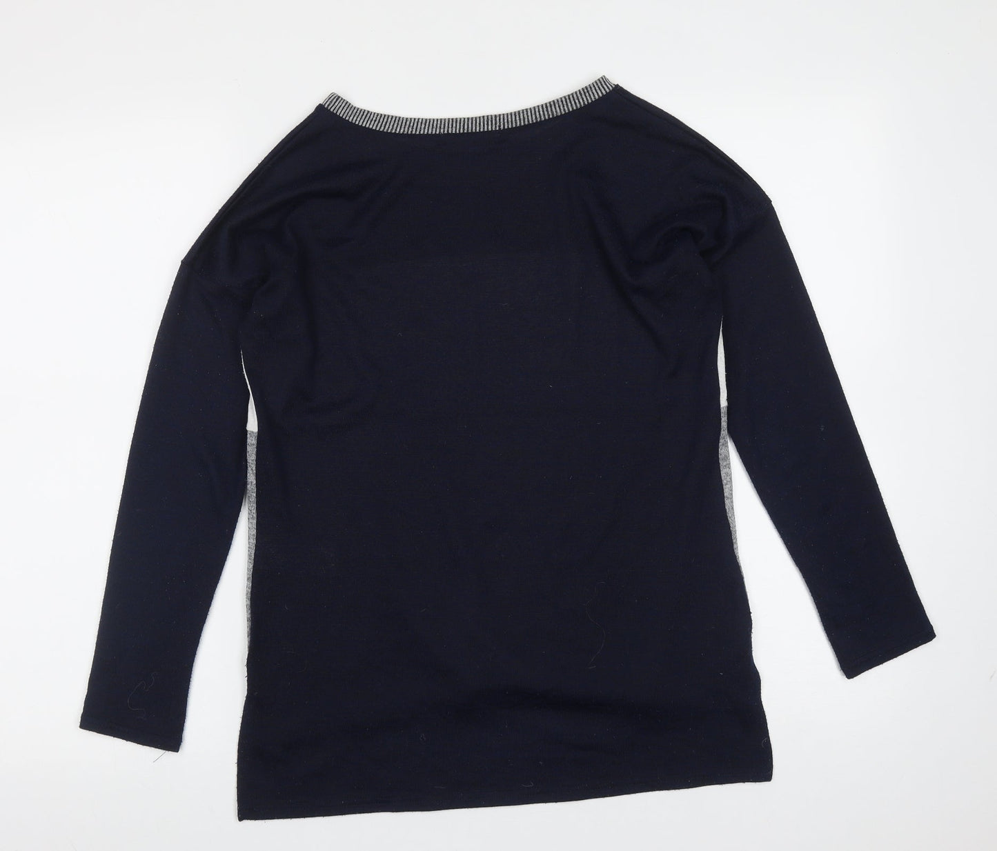 Oasis Womens Blue Round Neck  Polyester Pullover Jumper Size XS
