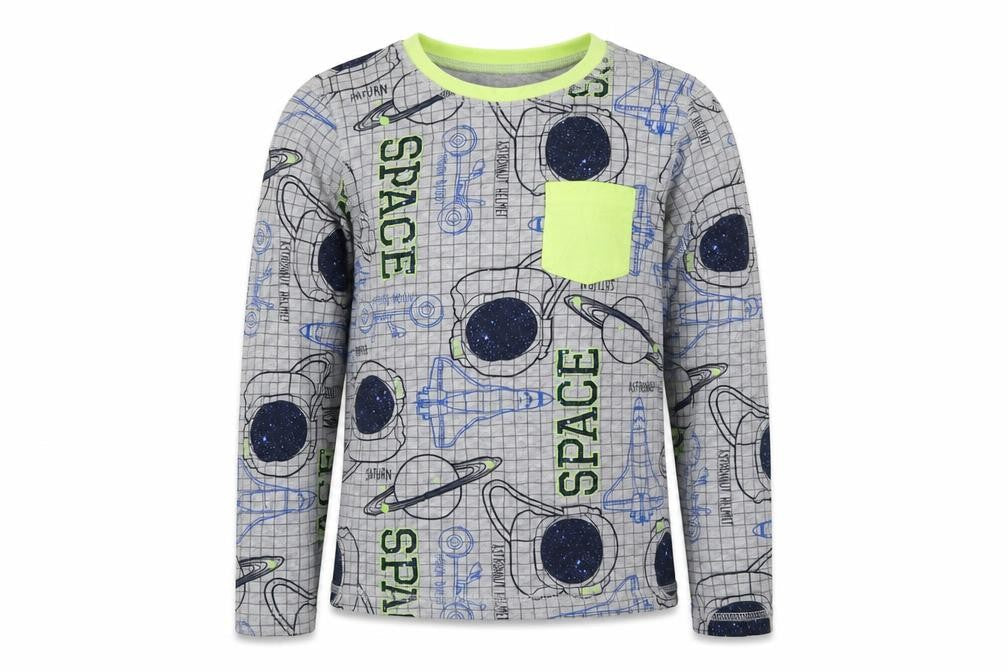 George Boys Grey Geometric Cotton  Pyjama Top Size 6 Years  Pullover - Space