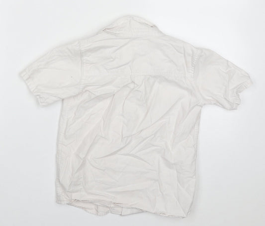 River Island Boys White  Cotton Basic Button-Up Size 5-6 Years Collared Button