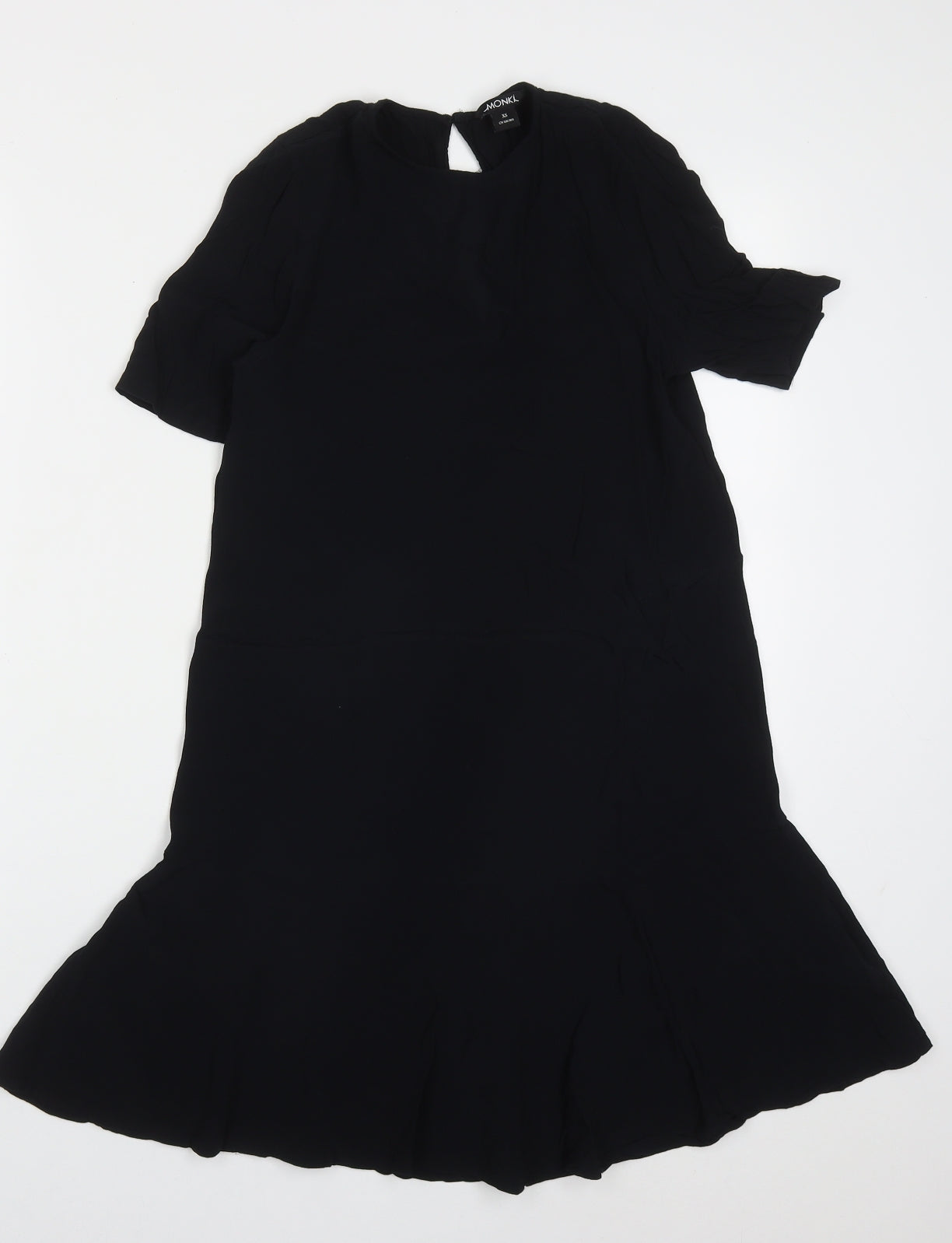 Monki Womens Black  Viscose A-Line  Size XS  Round Neck Button