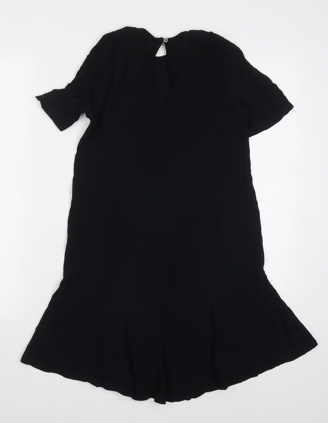 Monki Womens Black  Viscose A-Line  Size XS  Round Neck Button