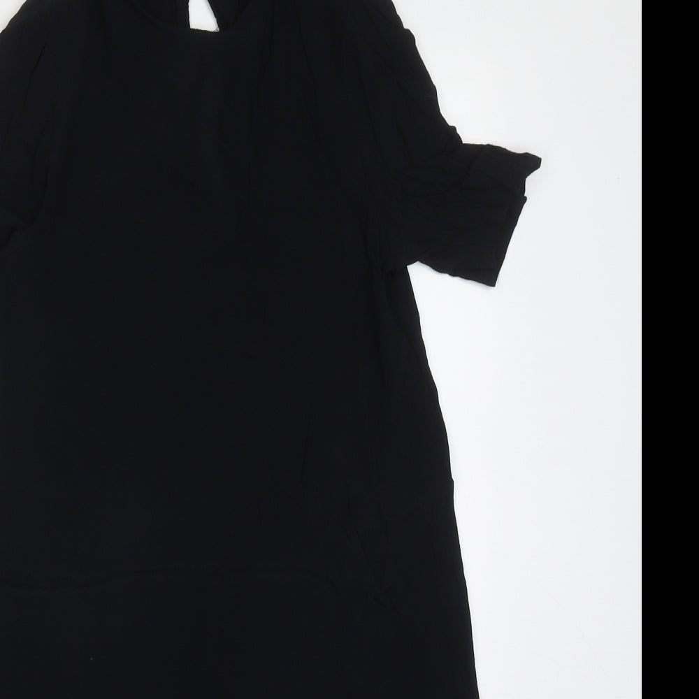 Monki Womens Black  Viscose A-Line  Size XS  Round Neck Button