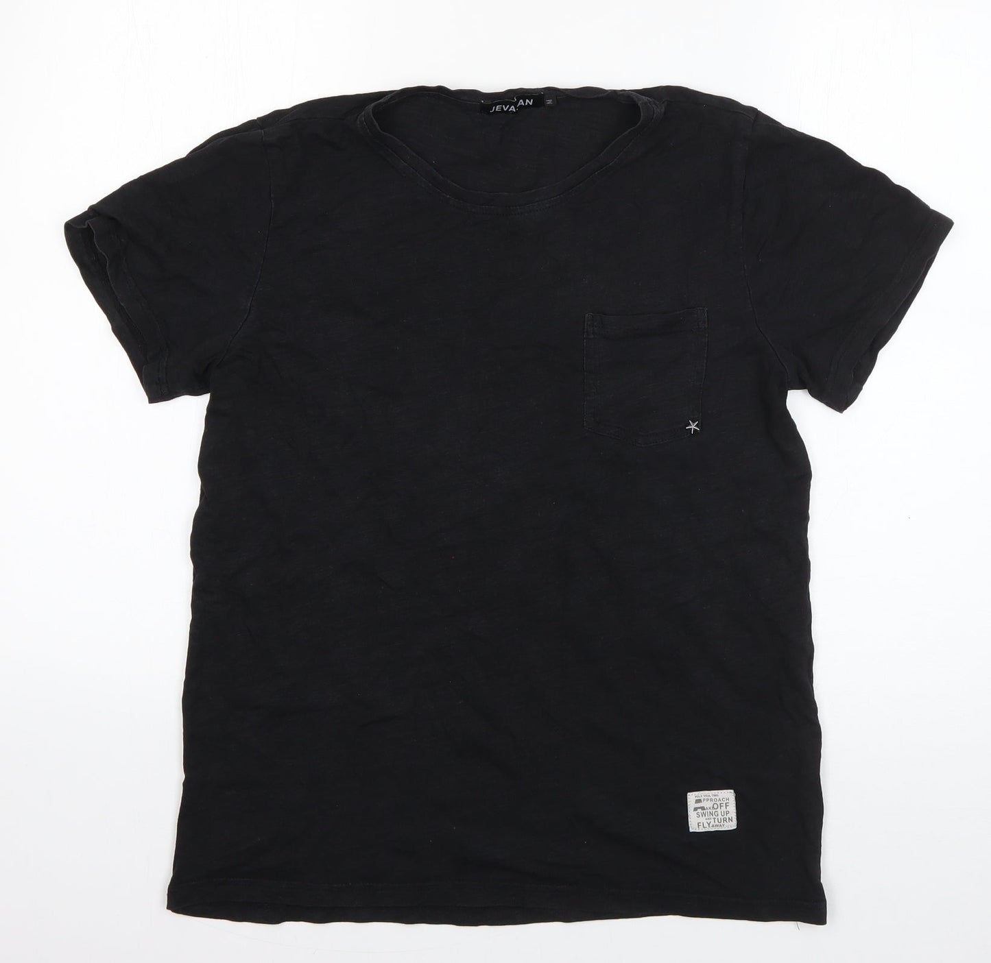 Jevasan Boys Black  Cotton Basic T-Shirt Size M Round Neck Pullover