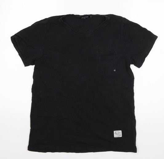 Jevasan Boys Black  Cotton Basic T-Shirt Size M Round Neck Pullover