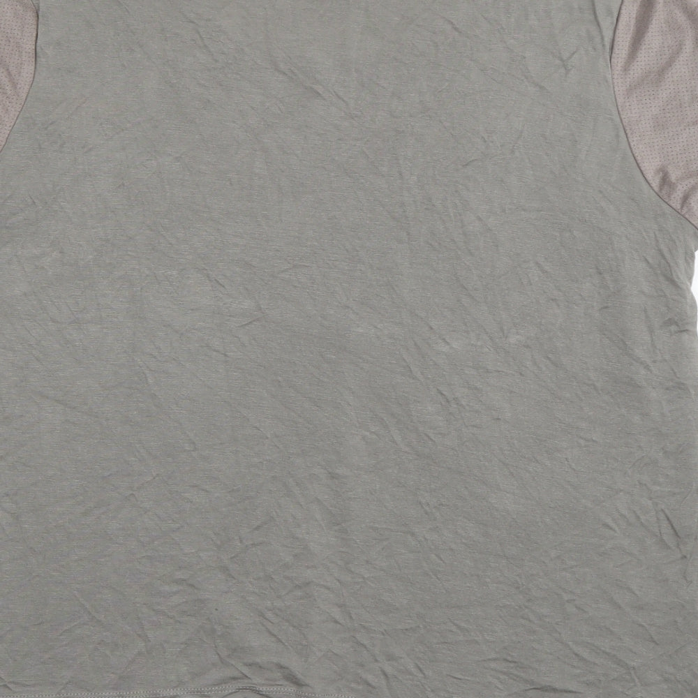 ecru Womens Grey  Polyester Basic T-Shirt Size M Scoop Neck