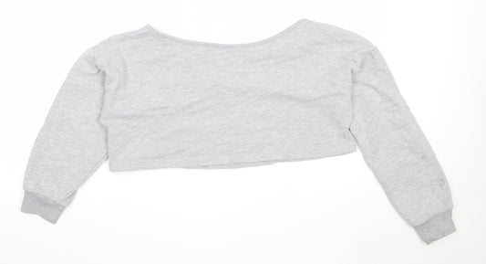 Missguided Womens Grey  Cotton Pullover Sweatshirt Size 10