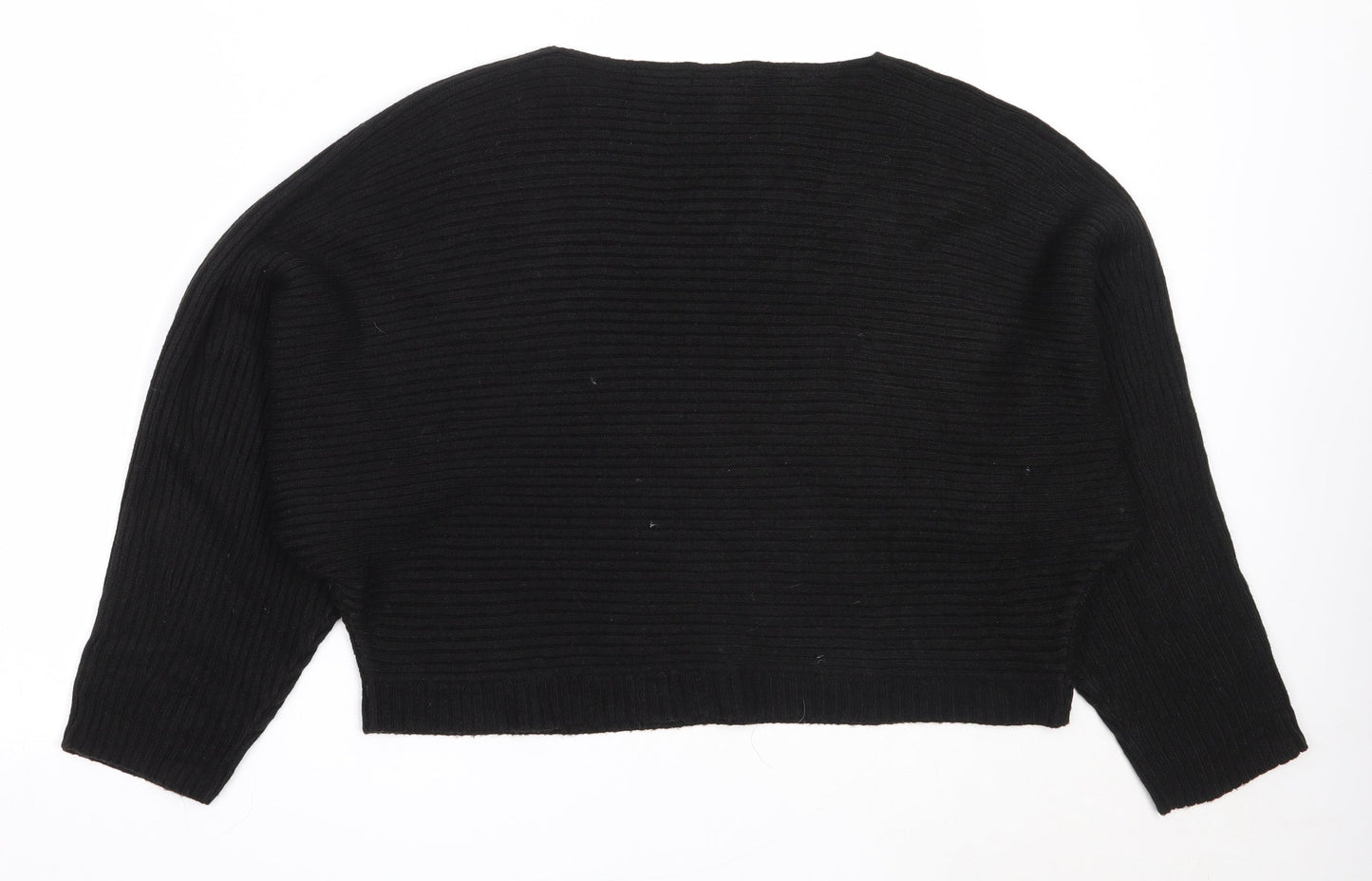 New Look Womens Black Round Neck  Acrylic Pullover Jumper Size L