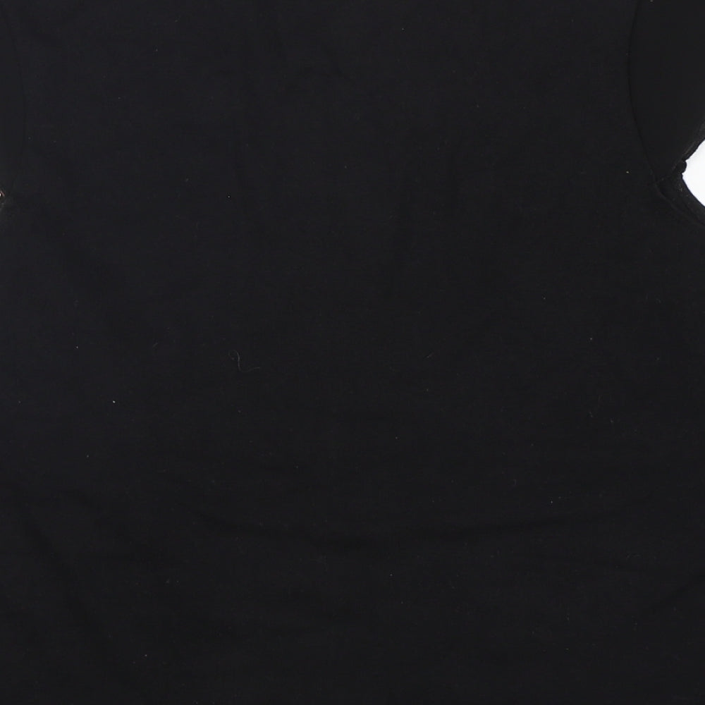 Provencale Womens Black  Cotton Basic T-Shirt Size 18 Round Neck