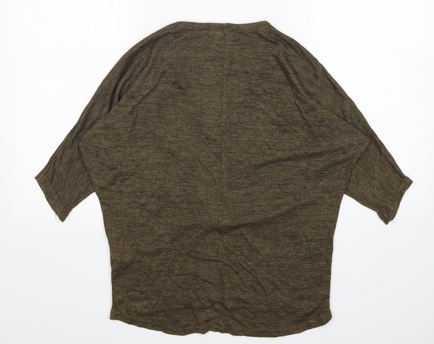 New Look Womens Green V-Neck  Viscose Pullover Jumper Size XS