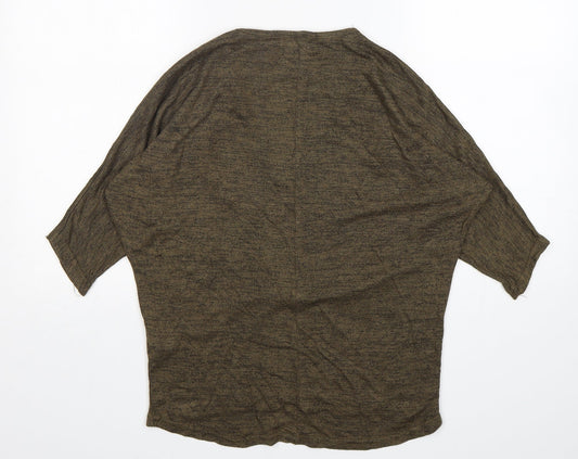 New Look Womens Green V-Neck  Viscose Pullover Jumper Size XS