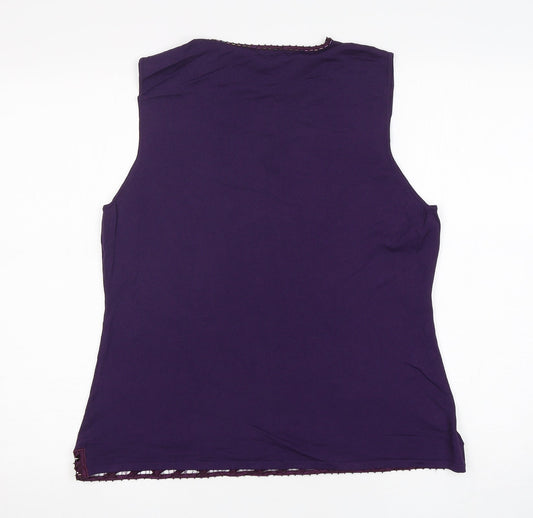 Debenhams Womens Purple V-Neck  Viscose Vest Jumper Size 18