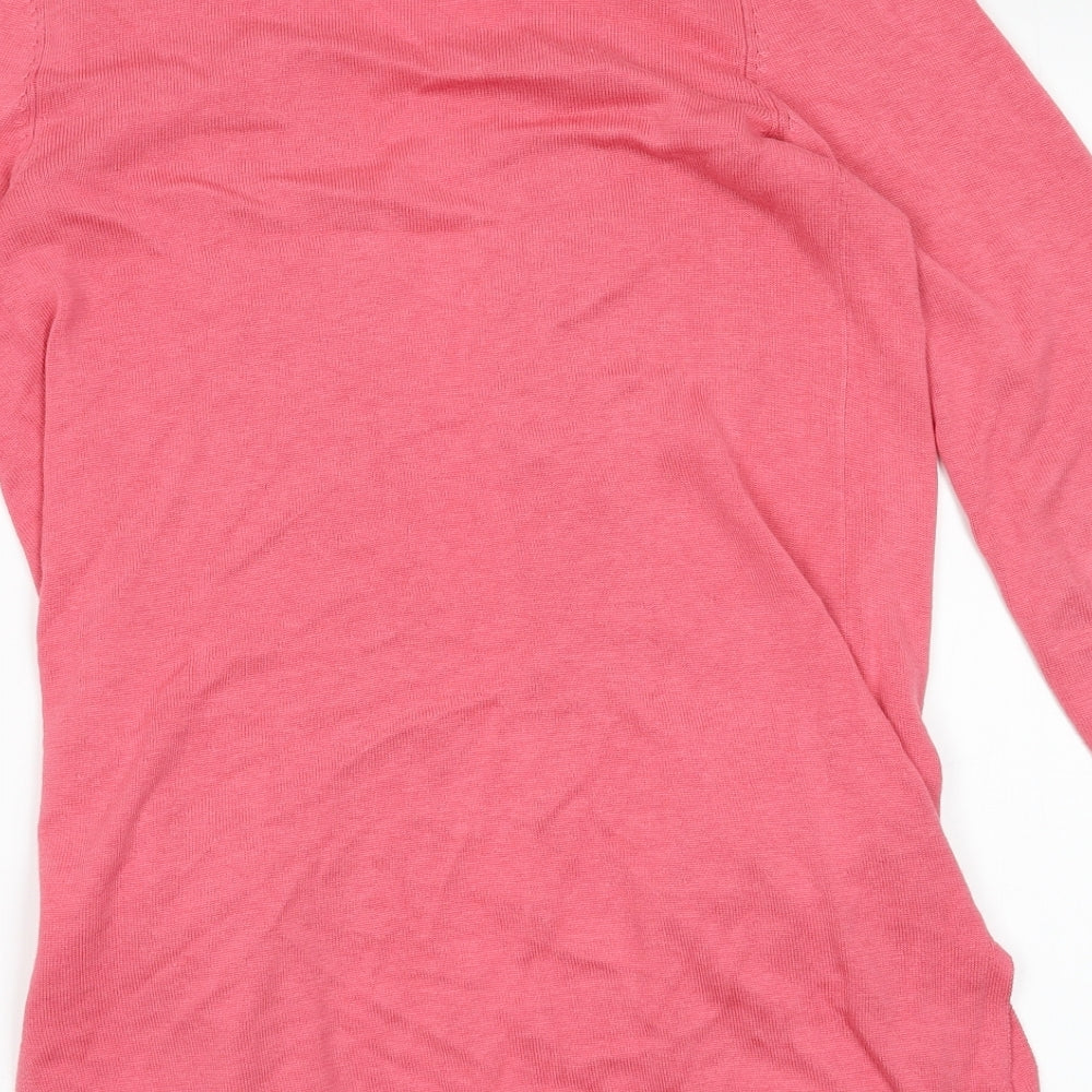 Isaac Mizrahi Womens Pink V-Neck  Cotton Cardigan Jumper Size XS