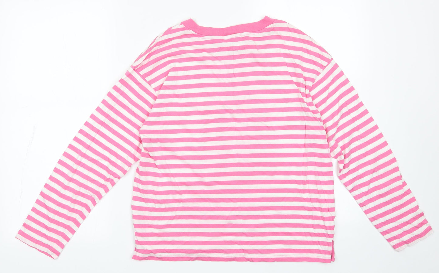 MONKL Womens Pink Striped Cotton Pullover Sweatshirt Size 2XS  Pullover